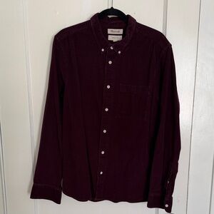 Madewell Burgundy Corduroy Button-Down Shirt